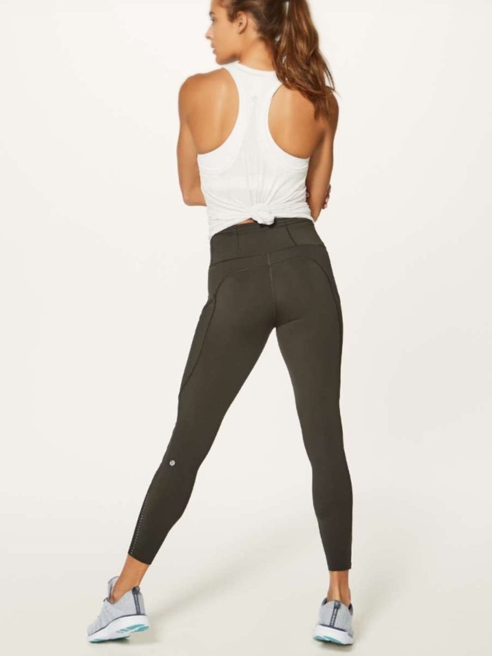 lululemon athletica Fast & Free 7/8 Tights in Dark Olive